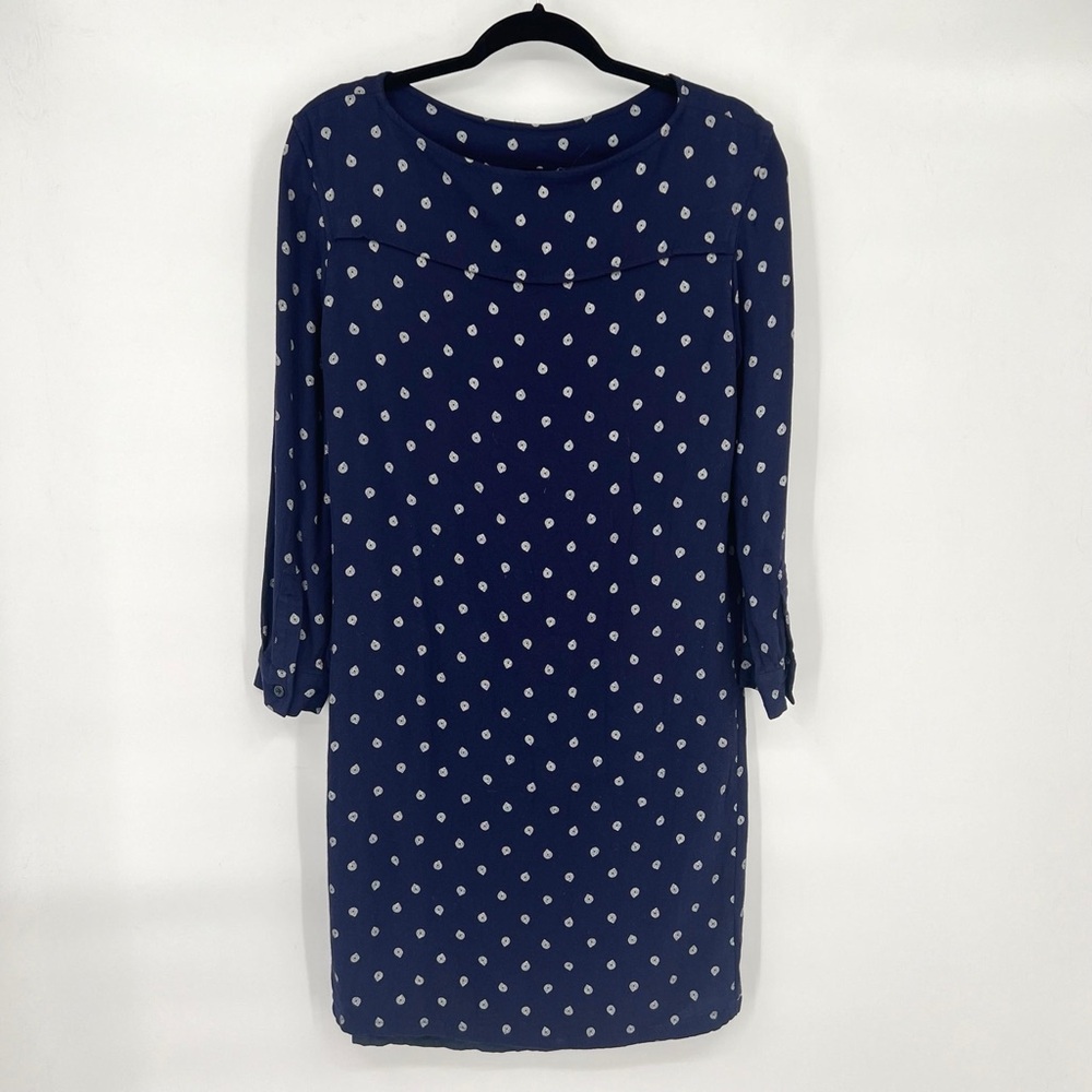 A.P.C. Paris navy blue long sleeve shift dress